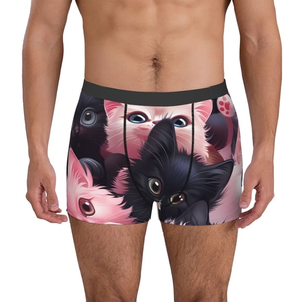 Fotbe Cute Kittens Group Portrait Calzoncillos Tipo Boxer con Bolsa de Soporte Total para Hombre, X-Temp Fresco, Transpirable y de Secado Rápido-Large