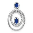 thumbnail image 2 of Auriga Fine Jewelry 14K White Gold Sapphire and Diamond Oval Pendant for Women (L-23.5mm, W-14.6mm), 2 of 6