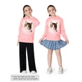 thumbnail image 2 of Serdomi Girls Hoodie Stylish Pink Cute Cat Sweatshirts -Soft Long Sleeve Pullover Shirt Tween Size 12/14, 2 of 7