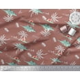 thumbnail image 3 of Soimoi Brown Rayon Fabric Palm Tree & Sunset Beach Printed Fabric 1 Yard 56 Inch Wide, 3 of 3