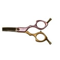 thumbnail image 2 of 6 Inch Colorful Curved Shears For Dog Grooming Light Weight Ergonomic Design (Green Gold), 2 of 6