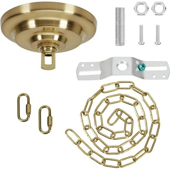 Superior Heavy Duty Light Fixture Canopy Kit 5.3 Inches Diameter & 5.9 Feet Chain Ceiling Mounting Hardware for Pendant Light, Chandelier or Swag Light Fixtures, Brass providing excellent performance
