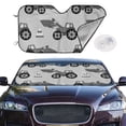 thumbnail image 2 of Fotbe Gray Tractor Car Windshield Sunshade | Sun Visor Protector Front Window Shade, Keeps Out UV Rays, Keeps Your Vehicle Cool-Small, 2 of 7
