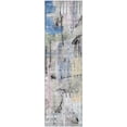 thumbnail image 2 of Addison Rugs Mayfield Premium Machine Washable Transitional Abstract Blue Runner Rug, 2'3" X 7'6" Machine Washable Transitional Abstract Blue Oversized Sherpa Throw Blanket, 2 of 6