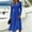 Dark Blue, variant on Women Long Sleeve Wrap V Neck Midi Dress Self Tie Waist Flowy A Line Swing Dress Lightweight Casual Work Party Midi Dresses For Spring Autumn