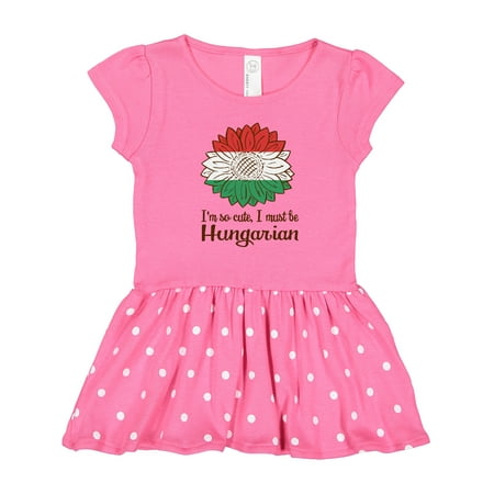 

Inktastic I m So Cute I Must Be Hungarian Hungary Sunflower Gift Toddler Girl Dress