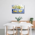 thumbnail image 3 of Yellow Lemon Wall Art for Kitchen, Vintage Citrus Fruit Canvas Print, Blue Pottery on Table Painting, Rustic Farmhouse Decor Framed Artwork, 3 of 6