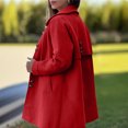 thumbnail image 4 of XPMWRP Women's Fleece Lapel Collared Trench Jacket Single Breasted Casual Solid Color Coat Fall Winter Warm Long Sleeve Jackets Red L, 4 of 8