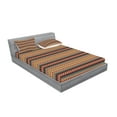 thumbnail image 2 of Ambesonne Ethnic Fitted Sheet & Pillow Sham Set, Aztec Line Pattern, Full, Turquoise Burgundy, 2 of 2