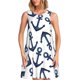 thumbnail image 1 of Easygdp Navy Blue Anchors para Vestido Transpirable de Mujer, Vestido Suelto de Manga Corta con Pliegues y Bolsillos para el Verano, 1 of 7
