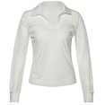 thumbnail image 2 of Tops cortos ajustados de retales sólidos con cuello vuelto y manga larga informales a la moda para mujer Pompotops gfhjh24317, 2 of 4