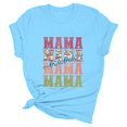 thumbnail image 5 of TSADFHJI Hauts de Yoga pour Femmes avec Soutien-Gorge Intégré Crop Top Décontracté Imprimé Col Rond Manches Courtes Tunique Blouse m Bleu Ciel, 5 of 5