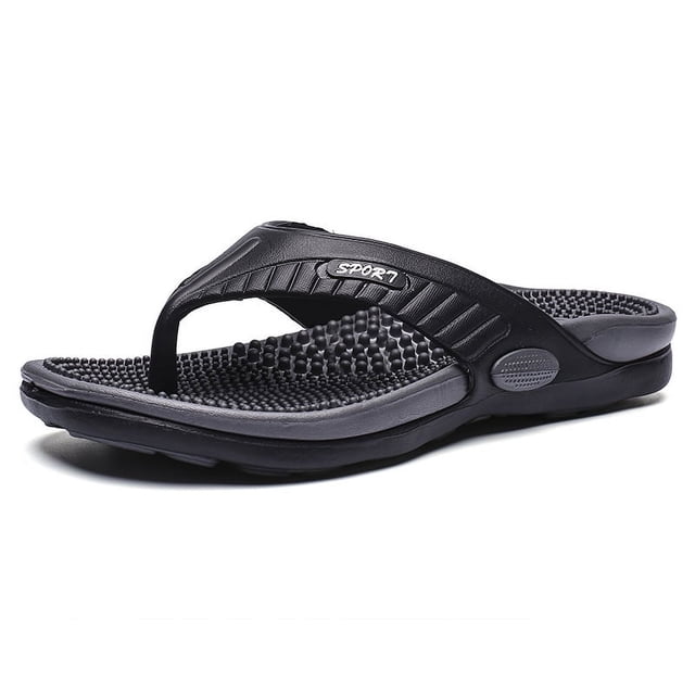 Men Acupressure Massage Reflexology Flip Flops Shock Absorption Lightweight Non Slip Thong Sandals For Indoor Outdoor Beach Summer