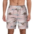 thumbnail image 2 of Picia Cloud Sloth pattern Mens Swim Trunks with Compression Liner Stretch Beach Shorts Quick Dry with Zipper Pockets No-Chafing Board Shorts-Medium, 2 of 9