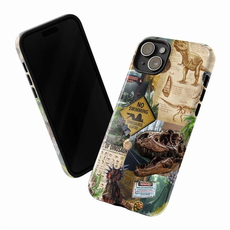Dinosaur Collage Phone Case, Jurassic Park Inspired Fossil & Warning Sign Design, Prehistoric Themed Protective Cover for iPhone 16 15 14 13 12 11 Pro Plus Mini - Walmart.com Dinosaur Collage Phone Case, Jurassic Park Inspired Fossil & Warning Sign Design, Prehistoric Themed Protective Cover for iPhone 16 15 14 13 12 11 Pro Plus Mini - Walmart.com