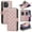 Rosegold, variant on for iPhone 12 Pro / 12 6.1" Wallet Case, Multi-Functional Zipper Purse Case, with Flip Stand Card Holder PU Leather Phone Cover with Lanyard & Wrist Strap for iPhone 12 Pro / 12 6.1", Black