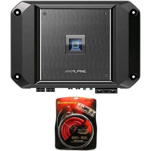 Alpine R2-A60F 4 Channel 600 Watt Class D Car Audio Amplifier & KIT0 AMP Kit