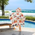 thumbnail image 3 of Yayeee Kids Hooded Towel with Hand Pockets Beach Soft Absorbent Bath Wrap 50 x 23.5 inch, Christmas Box Train, 3 of 5