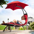 thumbnail image 5 of Vivere  Dream Lounger with Polyester Cushion and Umbrella - Cherry Red, 5 of 6
