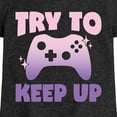 thumbnail image 3 of Instant Message - Try To Keep Up - Toddler & Youth Girls Short Sleeve Graphic T-Shirt, 3 of 6