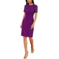 thumbnail image 4 of INSPIRE CHIC Women's Lace Sleeve Dresses Round Neck Bodycon Cocktail Knee Length Dress S Dark Purple, 4 of 6