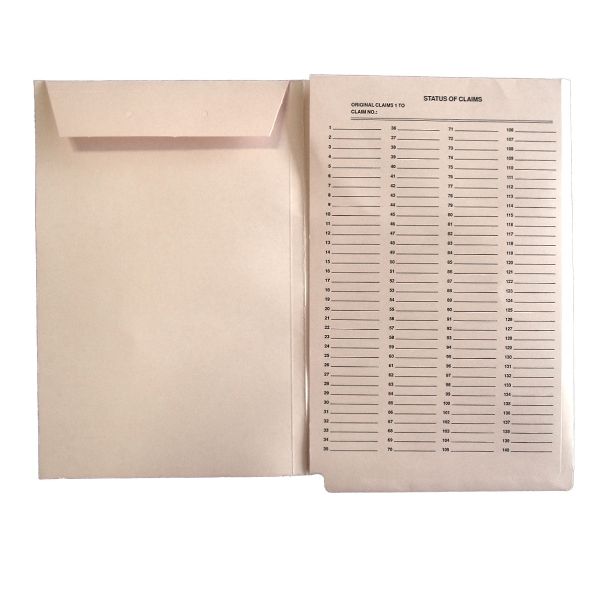 Patent and Trademark Folder, End Tab for Shelf Filing, Manila -"Domestic Patent Application" (Box of 25)