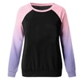 thumbnail image 3 of Vedolay Women's Tops Women's 2023 Fall Fashion Casual Long Sleeve Crewneck Sweatshirt Loose Fit Pullover Hoodie,Purple L, 3 of 5