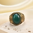 thumbnail image 4 of Retro Large Tiger Eye Stone Turquoise Wedding Ring For Men Classical Gothic Stainless Steel Rings, 4 of 4