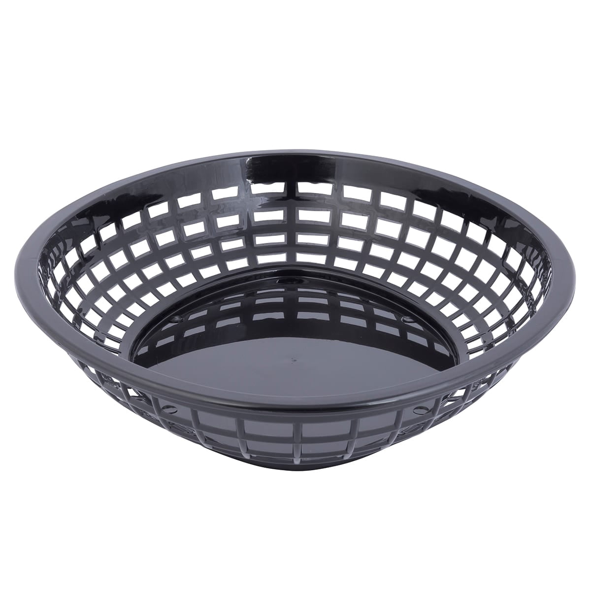 Tablecraft Oval Plastic Serving Baskets, 1-7/8"H x 8-7/8"W x 11-3/4"D, Black, Pack Of 12 Baskets