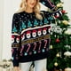 thumbnail image 3 of Suéter de Jersey, Suéter de Punto Navideño Holgado Estampado., 3 of 7