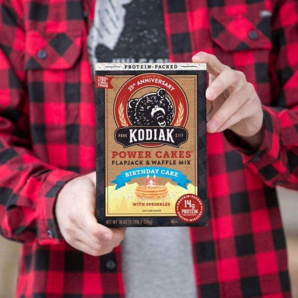 Kodiak Cakes Power Cakes Birthday Cake with Sprinkles Protein Flapjack & Waffle Mix
