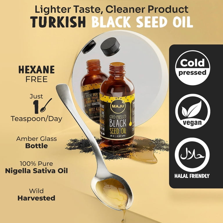 Maju Superfoods Black Seed Oil, 8 Fl Oz, Cold Pressed Nigella