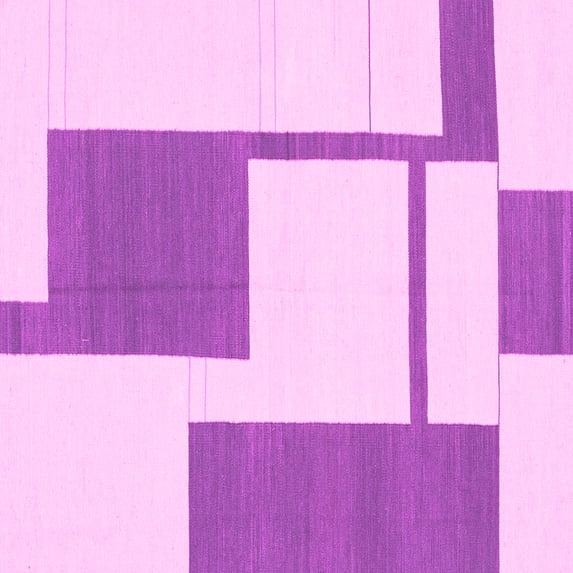 Ahgly Company Indoor Square Solid Pink Modern Area Rugs, 7' Square