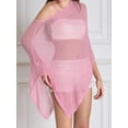 thumbnail image 2 of Women Sheer Poncho Top Lightweight Knit Crochet Shrug Bolero Mesh Batwing Sleeve Sweater Cover Up Beachwear, 2 of 6