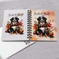 thumbnail image 4 of Hello Fall Bernese Mountain Dog Scarf Welcome Autumn with Leaves Pumpkins Spiral Bound Journal Berner Lover Gifts 5x7in Spiral Notebook - 00011, 4 of 5