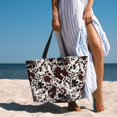 thumbnail image 6 of Xecao Cow Skin for versatile beach bag for women includes zipper pockets and waterproof material, ideal for vacations and adventures., 6 of 7