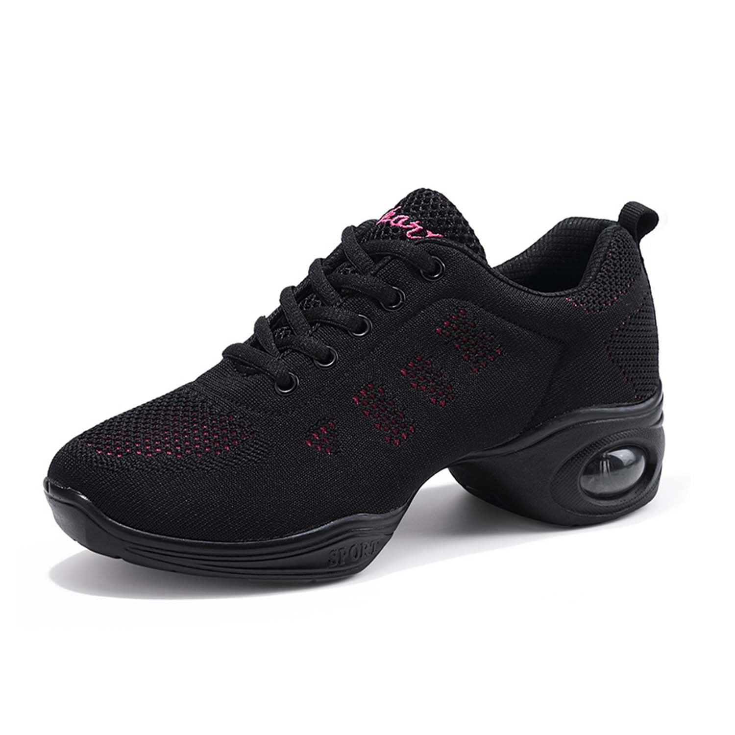 Womens Jazz Shoes Lace-up Sneakers Breathable Mesh Modern