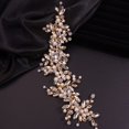 thumbnail image 4 of Diadema Teyglen con diamantes de imitación y cristal para mujer, color dorado, 4 of 5