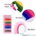 thumbnail image 2 of Colored Eyelash Extensions 8 Colors Rainbow 0.12mm C curl 11mm Individual Lashes Purple Blue Pink Brown Classic Professional Salon Supplies, 2 of 6