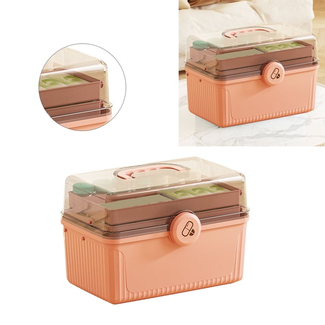 Storage Box, 3 Layer Large Capacity Partitioned Lightweight Water Proof First Aid Kit for Home Outdoor