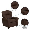 thumbnail image 4 of Flash Furniture Chandler Contemporary Brown LeatherSoft Kids Recliner with Cup Holder, 4 of 14
