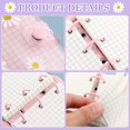 thumbnail image 5 of 2 juegos de mini fundas transparentes de 3 anillos con papel interior, mini carpeta de margaritas de PVC, cuaderno de hojas sueltas, cuaderno de 3 anillas redondas, protector para diario, agenda, 5 of 5