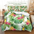 thumbnail image 4 of Bedroom Single Full Bed Double Size King 3D Plant Green Linens Pillowcase Set Bedding Cover Duvet Quilt, 4 of 7