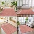 thumbnail image 5 of Blush Pink Washable Living Room Rugs 8'x10', Oatmeal Beige Pink Woven Fabric Texture Rustic Farmhouse Washable Throw Large Area Rug Non-Slip Sturdy Edge Binding Carpet for Bedroom Dining Room Office, 5 of 9
