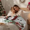 thumbnail image 4 of Christmas Snowman Flannel Blanket for Bed,Travel and Camping, Winter Christmas Tree Cardinal Grey Super Soft Cozy Blanket for All Seasons 50"x60", 4 of 9