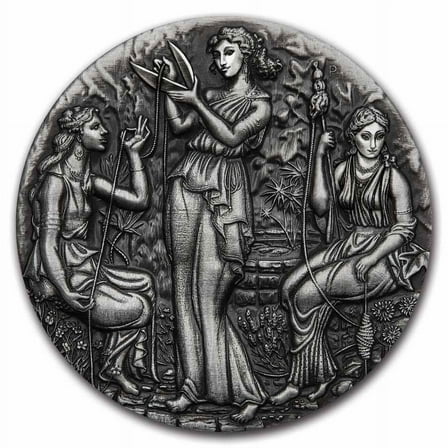 2025 AUS 2 oz Silver Fate The Moirai Antiqued & High Relief (Box)