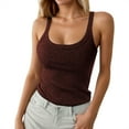 thumbnail image 6 of Razzly Women's Ribbed Spaghetti Strap Tank Top Slim Fitted Camisole Basic Sleeveless Layering Shirt(Dark Purple,XXL), 6 of 6