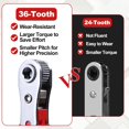 thumbnail image 3 of 17 PCS Right Angle Ratcheting Screwdriver Set, 90 Degree Offset Screwdriver for Tight Spaces, 36-Tooth Reversible Mini Ratchet Set with 1/4" Phillips/Pozidriv/Slotted/Torx Bits and Sockets, 3 of 7