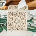 thumbnail image 2 of Funda para caja de pañuelos, decoración bohemia, porta pañuelos de papel con hebilla de cuentas, organizador de servilletas de macramé, color blanco, 2 of 5