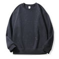 thumbnail image 2 of Donemore Men's Solid Color Long Sleeved Round Neck Sequined Pullover Hoodie, 2 of 7